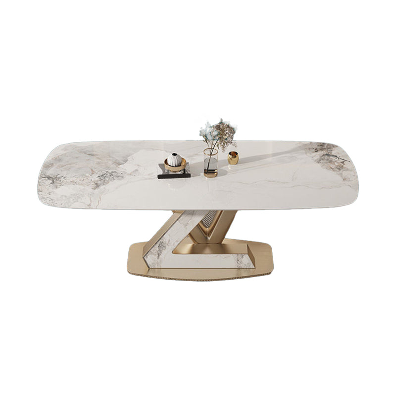 Rectangle Dining Table Set 1/5 Pcs Metal Frame Dining Table and Chairs