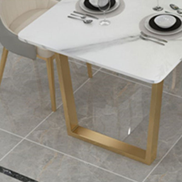 Nordic 1/5/7 Pieces Dining Set Rectangle Stone Dining Table for Cafe Dining Room