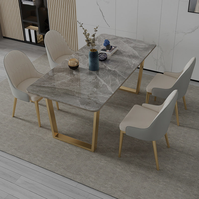 Nordic 1/5/7 Pieces Dining Set Rectangle Stone Dining Table for Cafe Dining Room