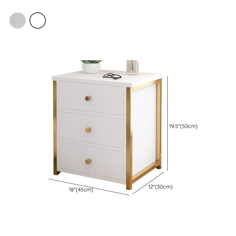 Contemporary Night Table Solid Wood Nightstand with Drawers ,19.7" Tall