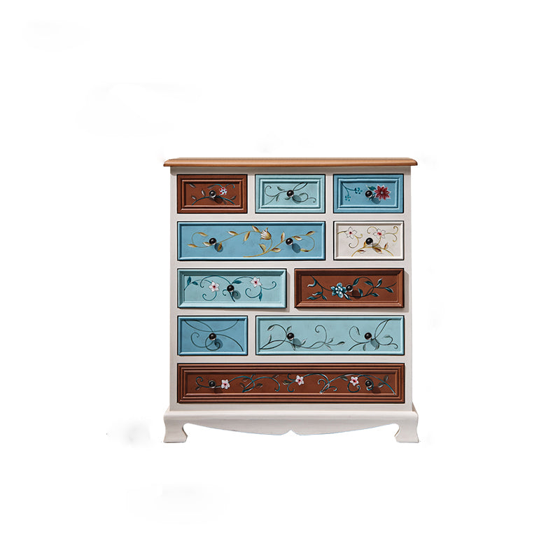 Nautical Solid Wood Chest Bedroom Storage Chest with Drawers