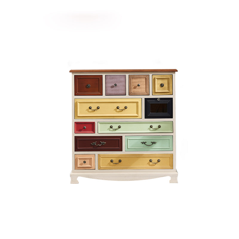 Nautical Solid Wood Chest Bedroom Storage Chest with Drawers