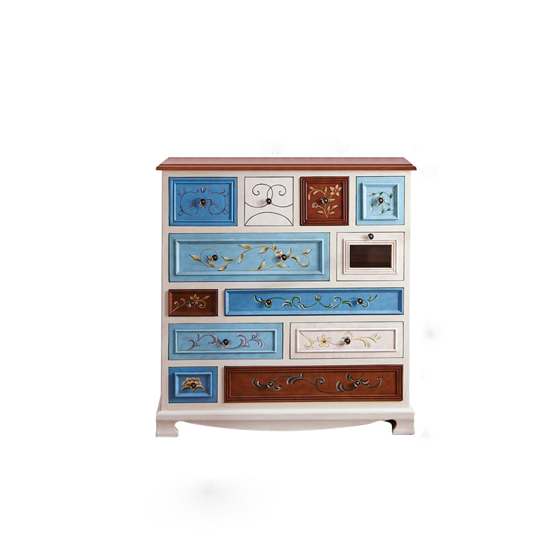 Nautical Solid Wood Chest Bedroom Storage Chest with Drawers