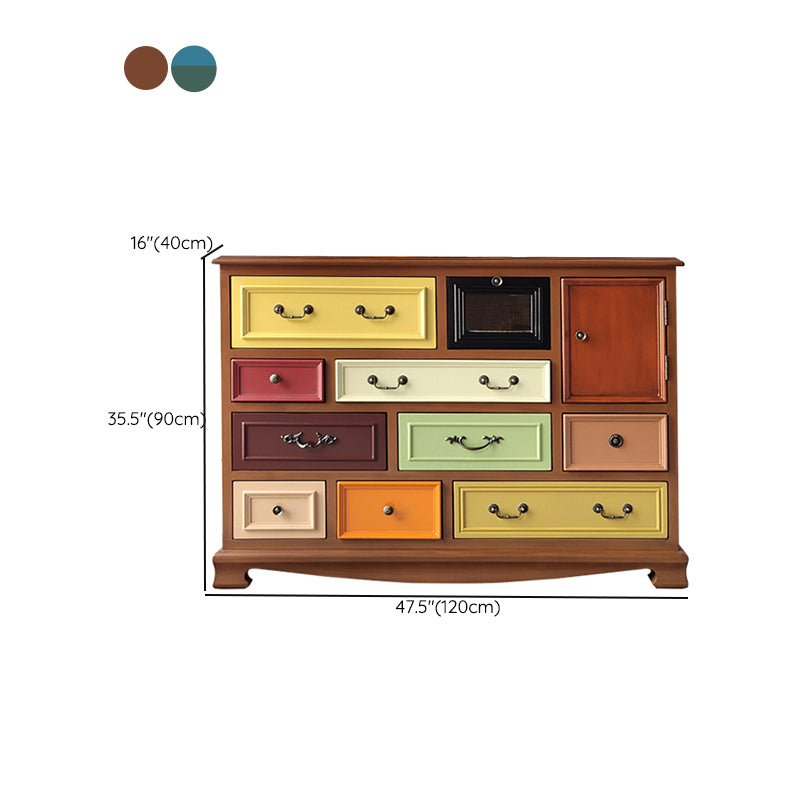 Solid Wood Nautical Storage Chest Bedroom Chest with Drawers