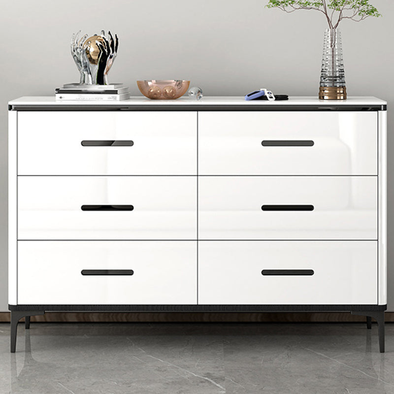 Modern Bedroom Storage Chest 15.7"Wide Stone Chest in White with Drawers