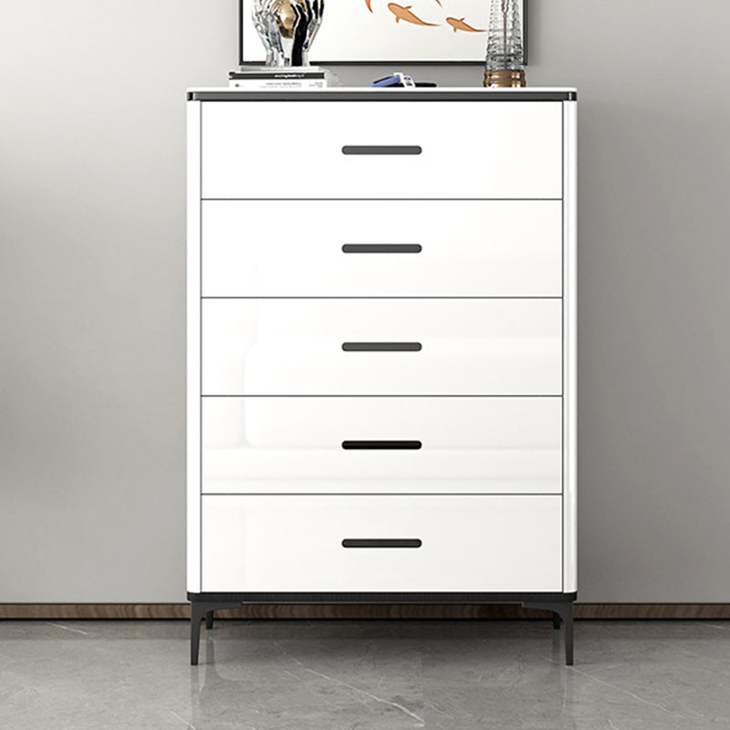 Modern Bedroom Storage Chest 15.7"Wide Stone Chest in White with Drawers