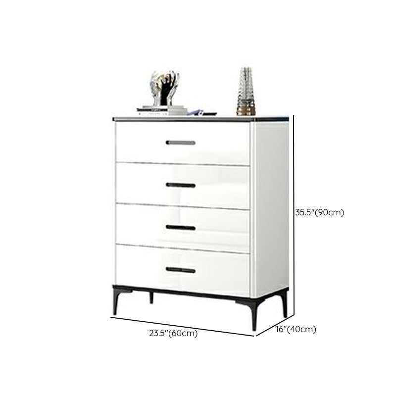 Modern Bedroom Storage Chest 15.7"Wide Stone Chest in White with Drawers