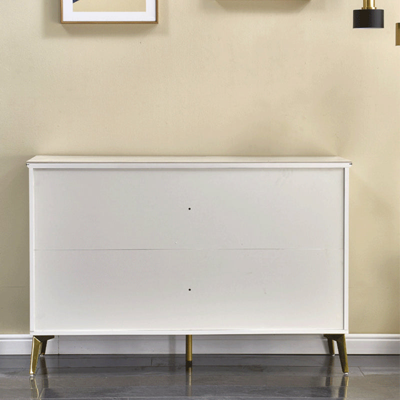 Glam Stone Chest 17.7" Wide Bedroom Chest in White with Drawers
