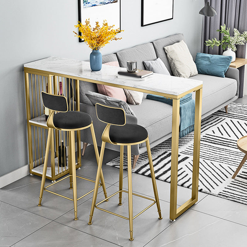 Glam Stone Bar Counter Table Rectangle Bar Counter Table for Home