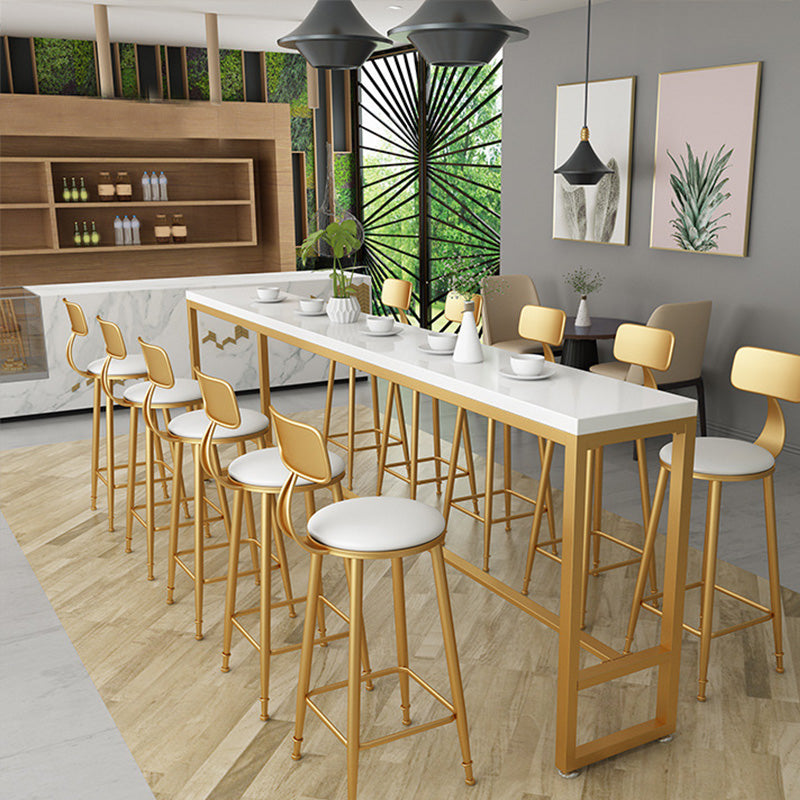 Glam Style Wooden Counter Table Rectangle Counter Table for Home