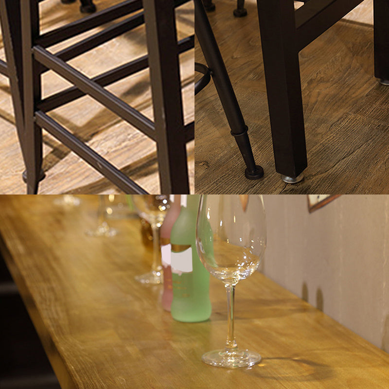 Modern Bar-height Table Solid Wood Top Bistro Pub Table for Patio Use