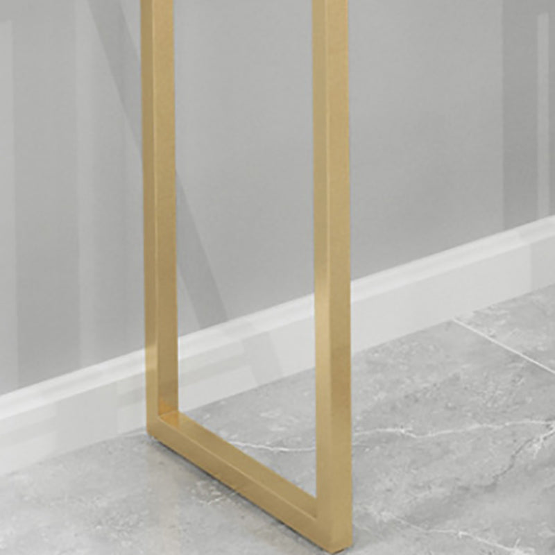 Glam Stone Bar Counter Table Rectangle Bar Counter Table with Metal Legs for Kitchen