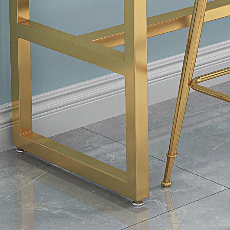 Rectangular Bar-height Table Stone Top Bistro Pub Table for Patio Use