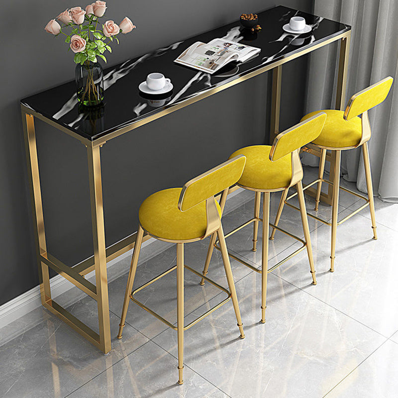 Rectangular Bar-height Table Stone Top Bistro Pub Table for Patio Use