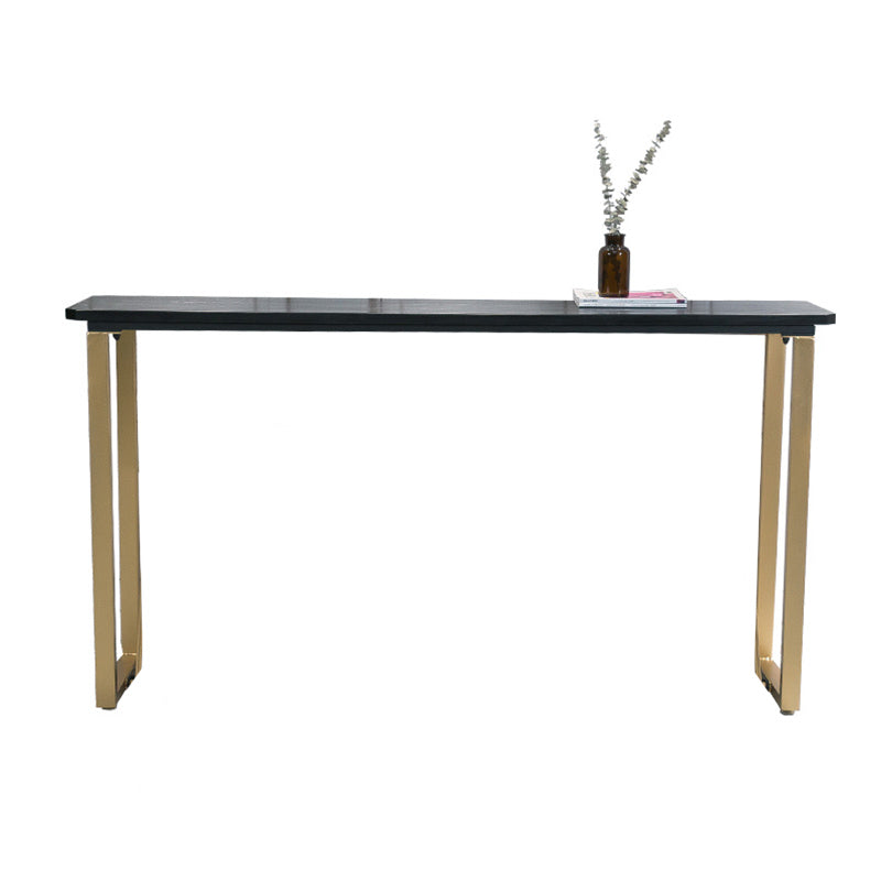 Glam Style Wooden Bar Counter Table Rectangle Bar Counter Table with Metal Legs