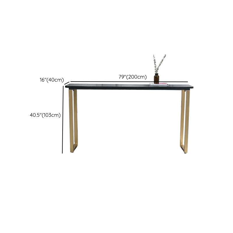 Glam Style Wooden Bar Counter Table Rectangle Bar Counter Table with Metal Legs