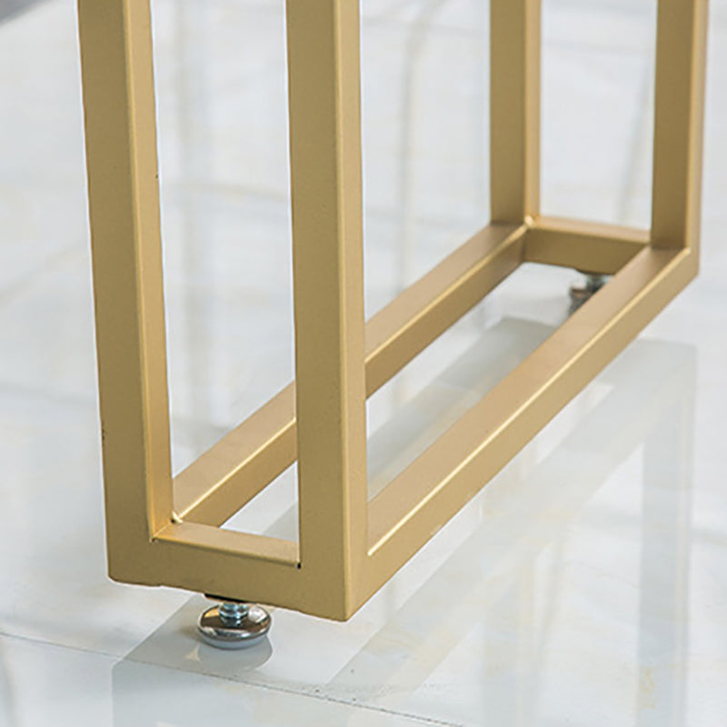 Modern Fixed Table with Metal Base Bar Table for Living Room