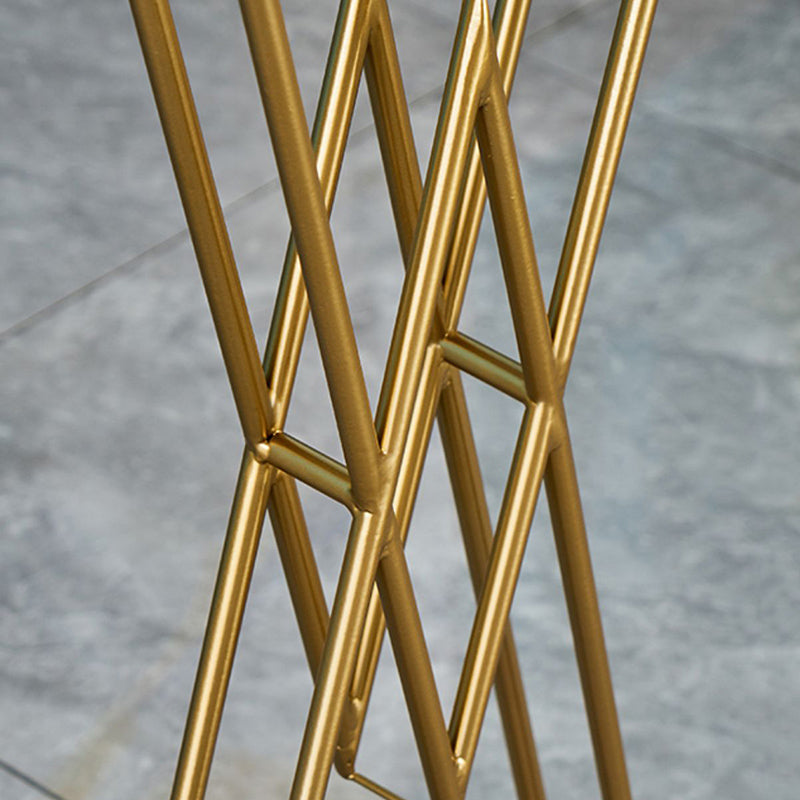 Glam Bar-height Table Black Solid Wood Top Bistro Pub Table with Gold Base