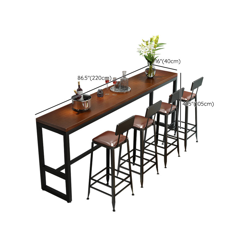 Industrial Style Rectangle Bar Counter Table Wooden Bar Counter Table