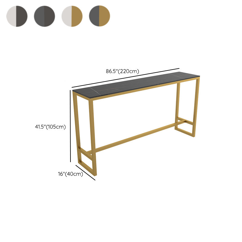 Rectangular Bar-height Table Metal Base Bistro Pub Table for Patio Use