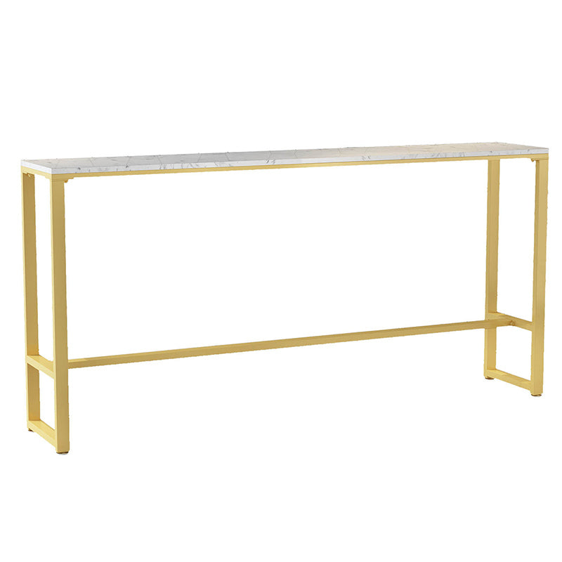 Glam Bar-height Table Faux Marble Top Pub Table with Gold Base