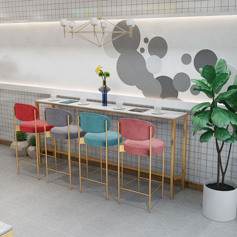 Glam Bar-height Table Faux Marble Top Pub Table for Dining Room