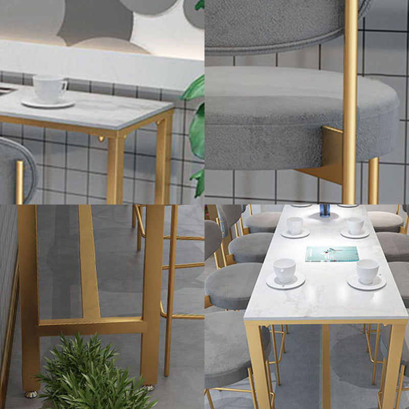 Glam Bar-height Table Faux Marble Top Pub Table for Dining Room