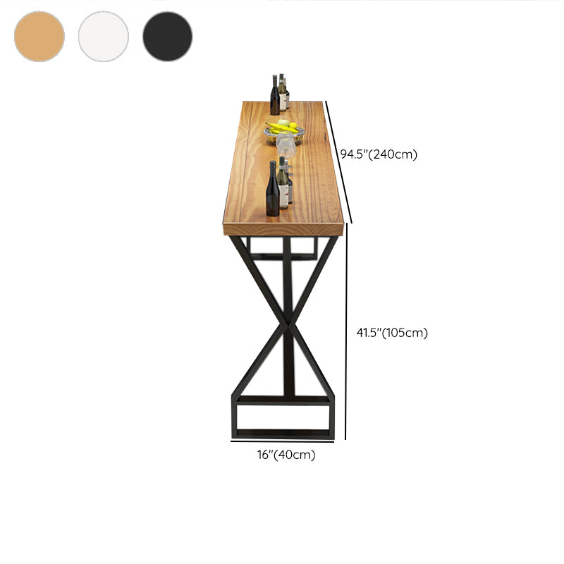 Glam Bar-height Table Solid Wood Top Pub Table for Patio Use