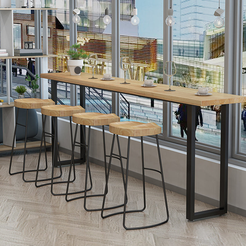 Modern Bar-height Table Solid Wood Top Bar Table for Patio Use