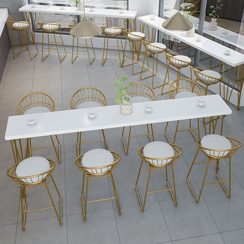 Glam Bar-height Table Solid Wood Top Bar Table for Patio Use