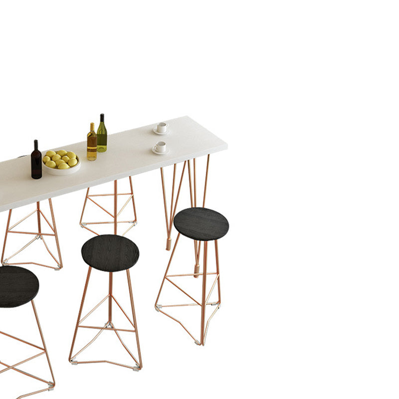 Glam Bar-height Table Solid Wood Top Bistro Pub Table with Four Legs