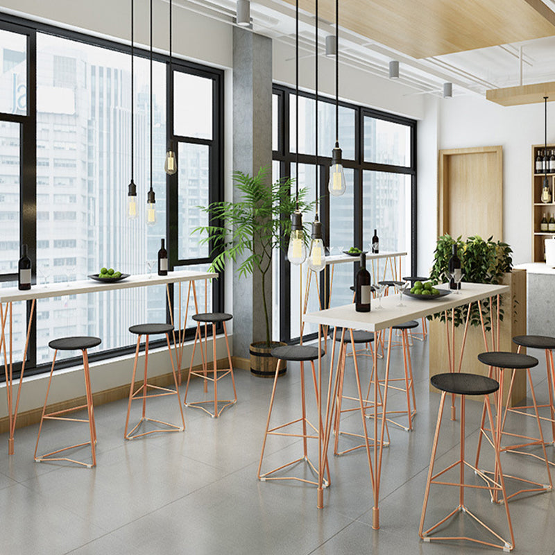 Glam Bar-height Table Solid Wood Top Bistro Pub Table with Four Legs