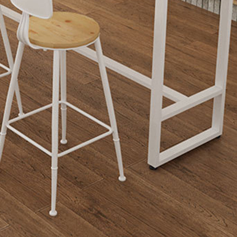 Industrial Bar-height Table Solid Wood Top Bistro Pub Table with Metal Base