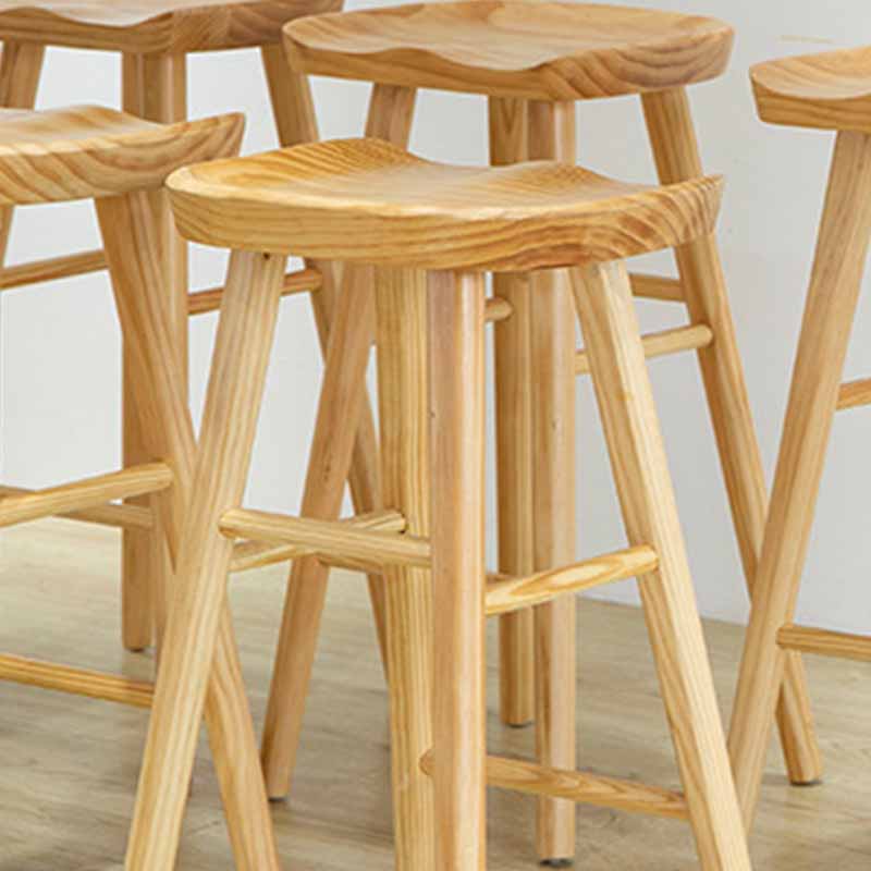 Modern Bar-height Table Solid Wood Top Bistro Pub Table with Four Legs