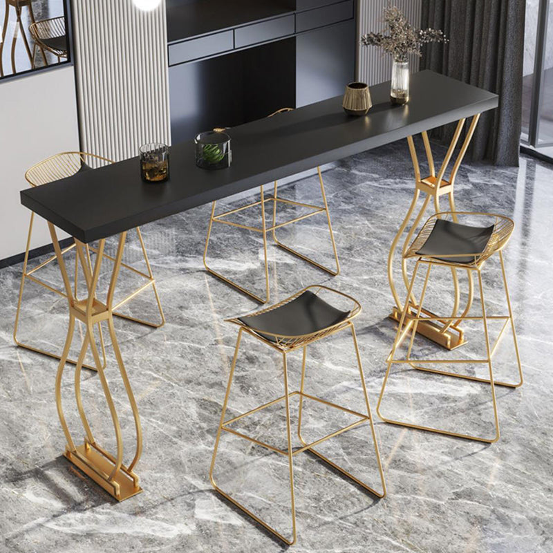 Rectangular Bar-height Table Solid Wood Top Bistro Pub Table