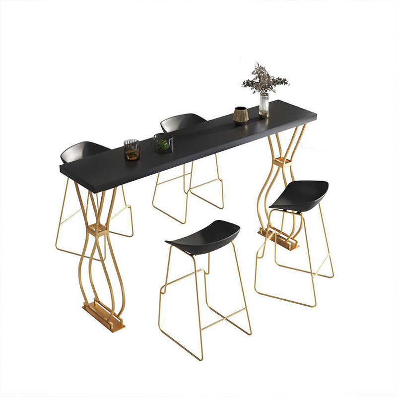 Rectangular Bar-height Table Solid Wood Top Bistro Pub Table