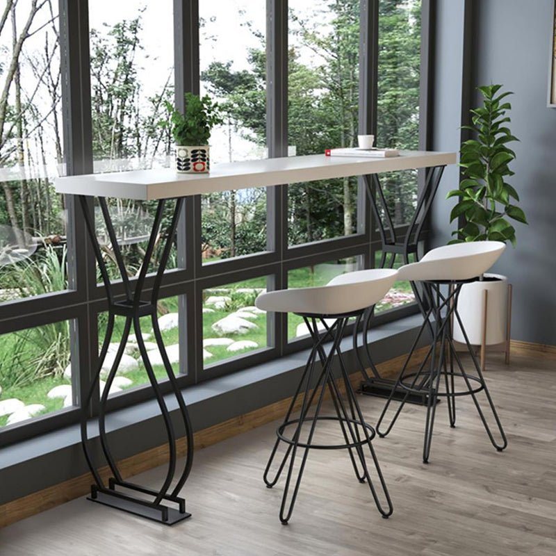 Rectangular Bar-height Table Solid Wood Top Bistro Pub Table