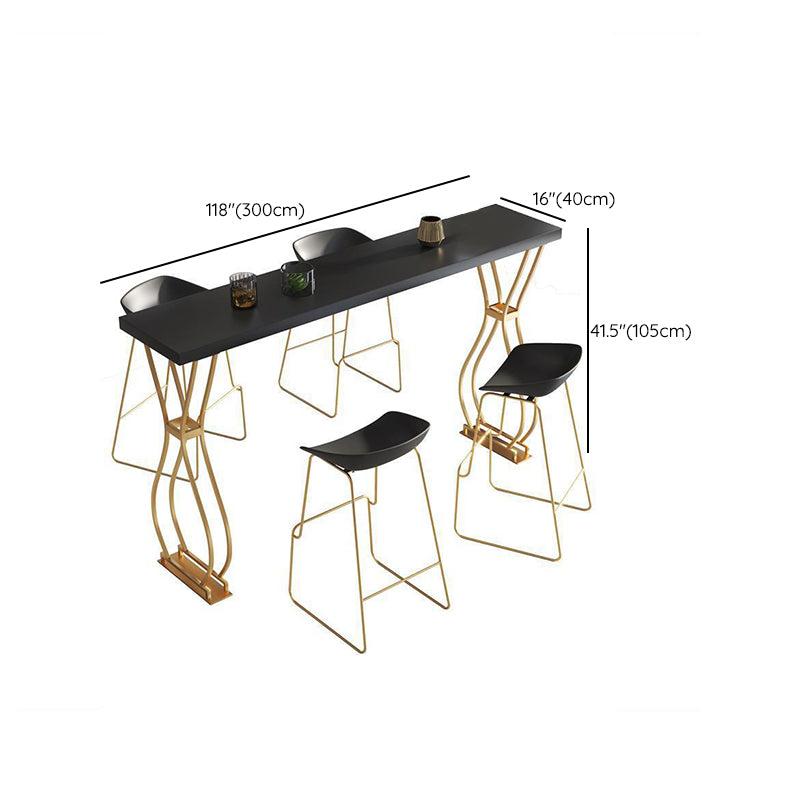 Rectangular Bar-height Table Solid Wood Top Bistro Pub Table