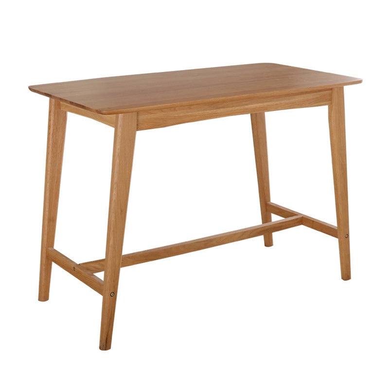 Modern Style Rectangle Bar Table Brown Solid Wood Bar Dining Table with Footrest