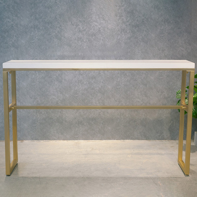 Modern Bar-height Table Solid Wood Top Bistro Pub Table with Gold Base