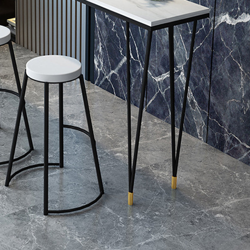 Modern Bar-height Table Stone Top Bistro Pub Table with Four Legs