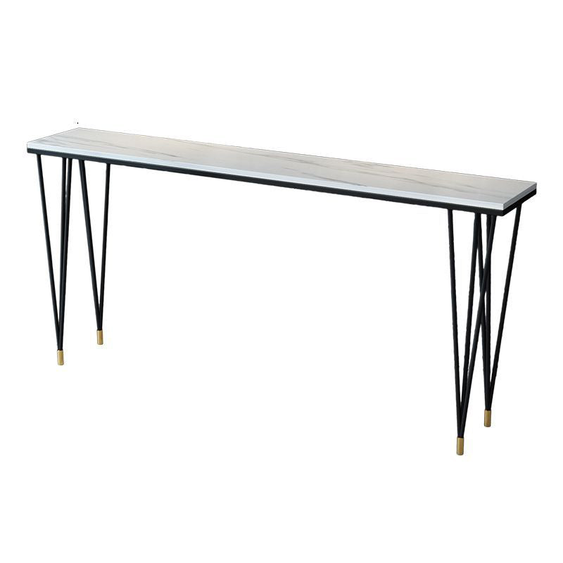 Modern Bar-height Table Stone Top Bistro Pub Table with Four Legs