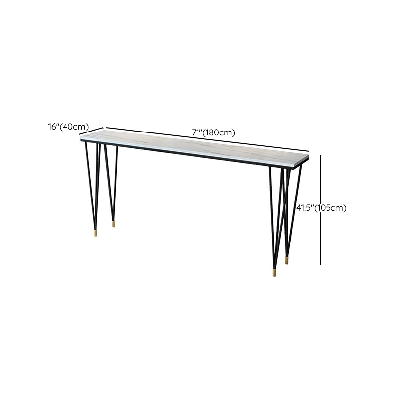 Modern Bar-height Table Stone Top Bistro Pub Table with Four Legs
