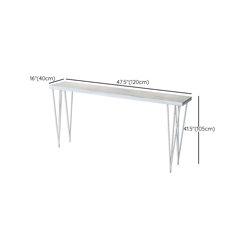 Modern Bar-height Table Stone Top Bistro Pub Table with Four Legs