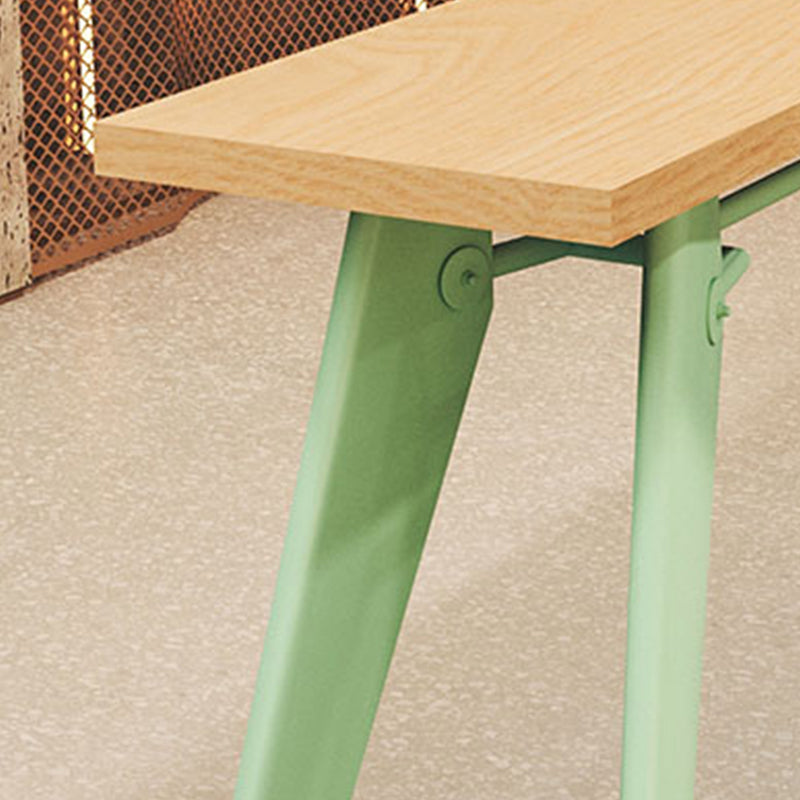 Glam Style Rectangle Bar Table Solid Wood Fixed Bar Dining Table with 4 Legs