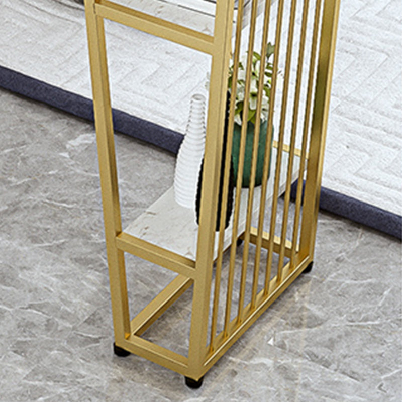 Contemporary Style Rectangle Bar Table Faux Marble Bistro Bar Desk with Storage