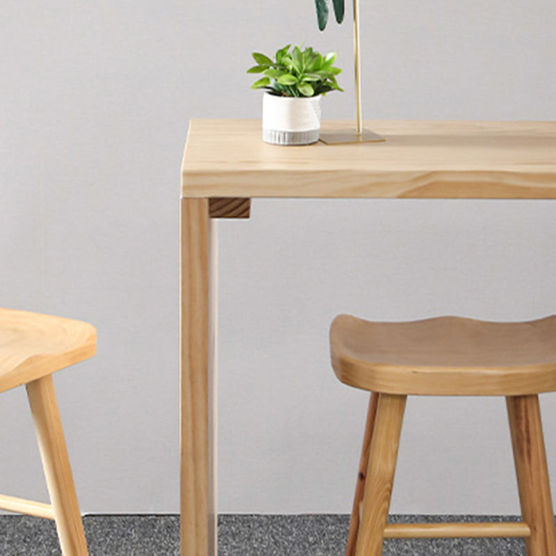 Modern Wood Bar Table Solid Wood Top Bistro Pub Table for Living Room