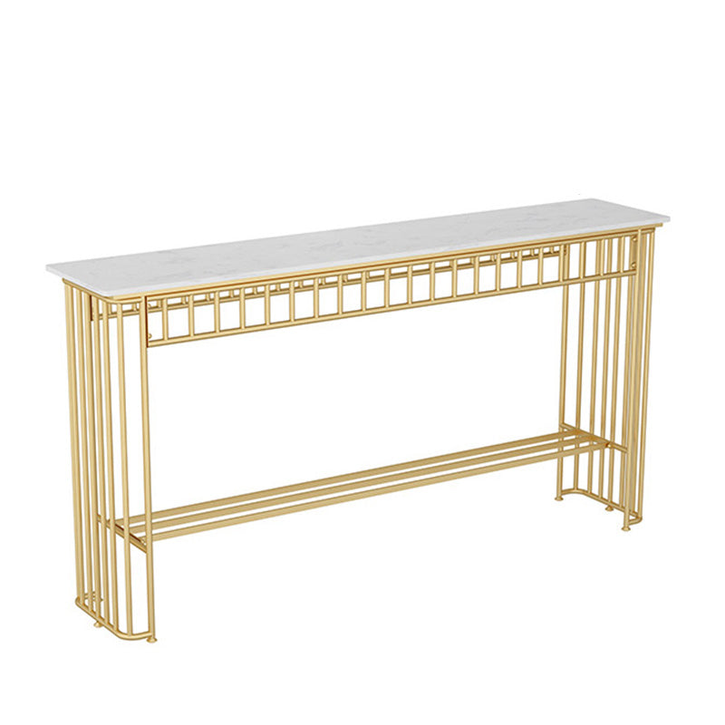 Industrial Rectangle Bistro Bar Desk Faux Marble Bistro Table for Indoor