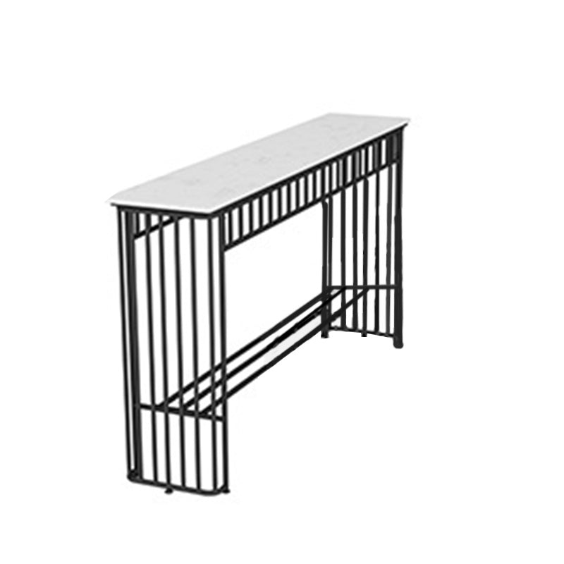 Industrial Rectangle Bistro Bar Desk Faux Marble Bistro Table for Indoor