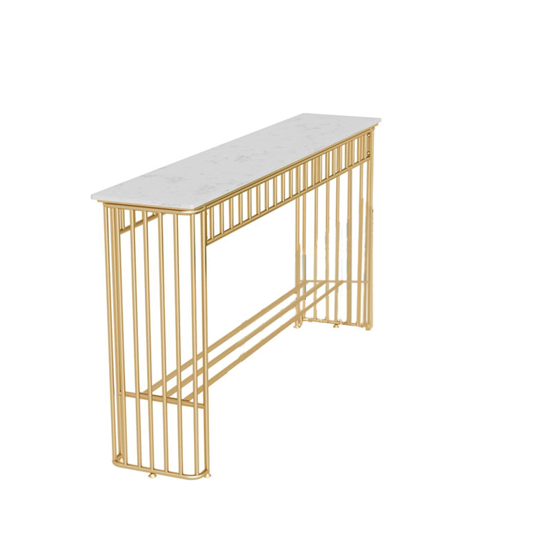 Industrial Rectangle Bistro Bar Desk Faux Marble Bistro Table for Indoor